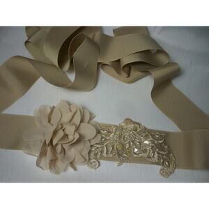 lace beaded floral bridal belt sash, champagne bridesmaid belt prom dress belt